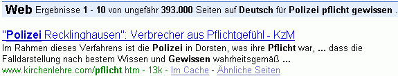 Polizei pflicht gewissen bei G.