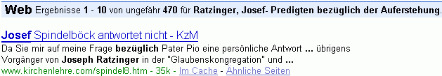 Ratzinger, Josef- Predigten bezüglich der Auferstehung bei G.