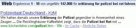 erklärung für polizei bei rot fahren bei G.