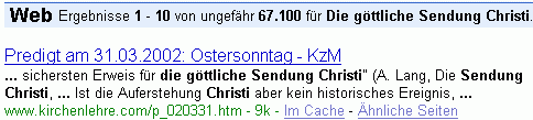 Die göttliche Sendung Christi bei G.