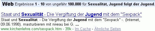 Sexualität, Jugend folgt der Jugend bei G.