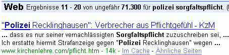 polizei sorgfaltspflicht bei G.