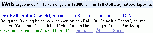 der fall stellwag bei G.