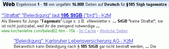 §185 Stgb tagessätze bei G.