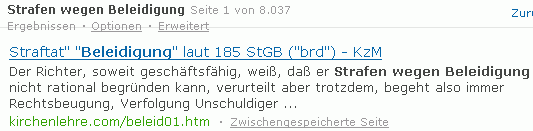 Strafen wegen Beleidigung bei M.