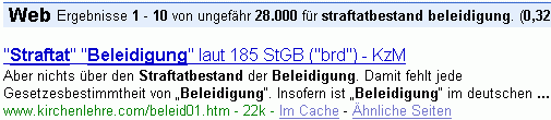 straftatbestand beleidigung bei G.