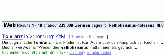 katholizismus+toleranz bei Google