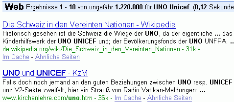 UNO Unicef bei G.