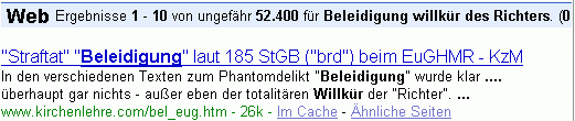 Beleidigung willkür des Richters bei G.