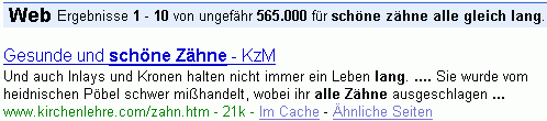 schöne zähne alle gleich lang bei G.